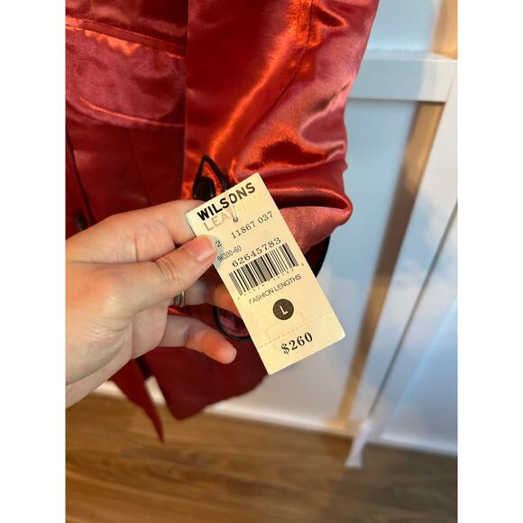 Wilson’s Leather Double Breasted Coat Large NWT - Picture 3 of 5